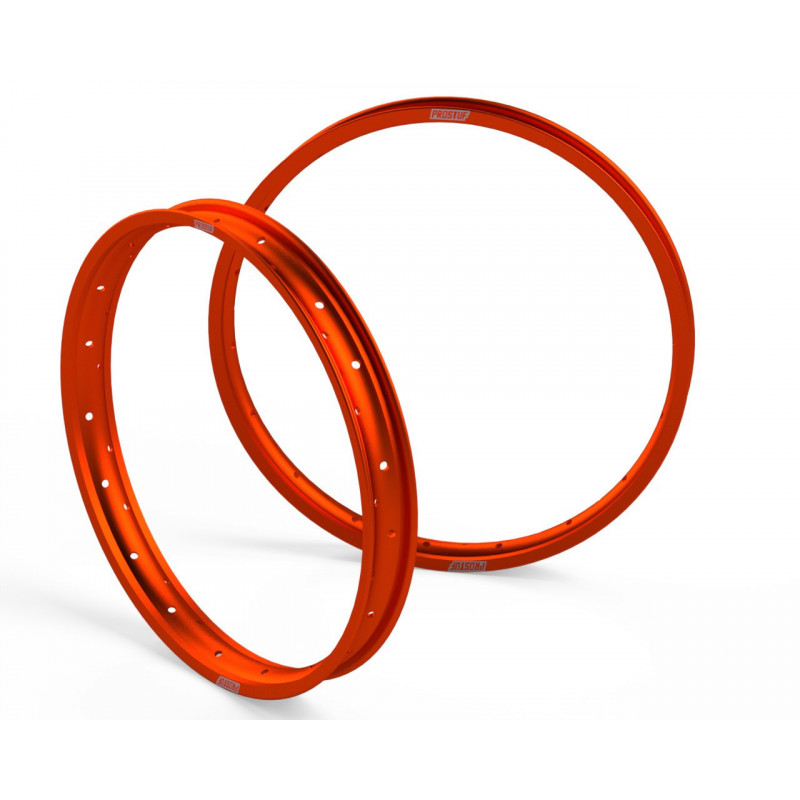 PROSTUF front rim + rear rim - 21 x 1.60 - 19 x 2.15 - Orange PROSTUF front rim + rear rim - 21 x 1.60 - 19 x 2.15 - Orange