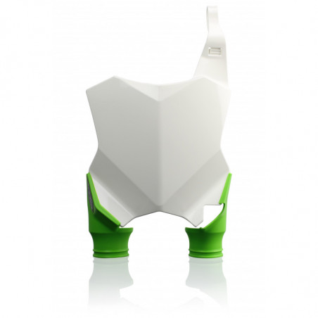 Plaque Avant RAPTOR Kawasaki KXF250 17-23 + KXF450 16-23 - Blanc/Vert