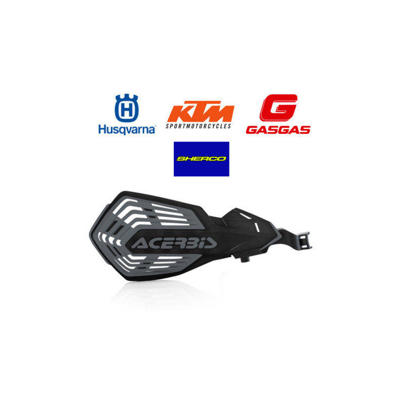 Protèges mains K-FUTURE HVA + KTM + GasGas + Sherco - Blanc/Bleu - Noir/Gris