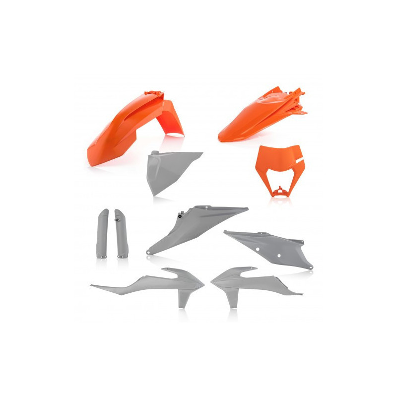 Full kit plastique KTM EXC + EXCF + XC-W + XCF-W 20-23 - Orange/Gris