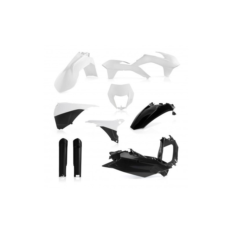 Full Kit Plastique KTM EXC/EXCF 14-15 - Blanc/Noir