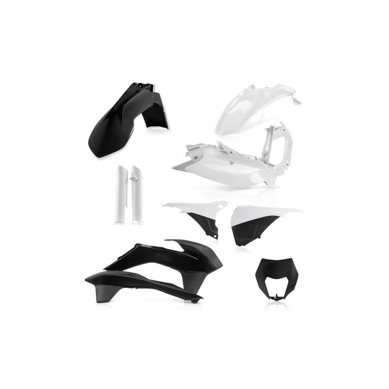 Full Kit Plastique KTM EXC/EXCF 14-15 - Blanc/Noir