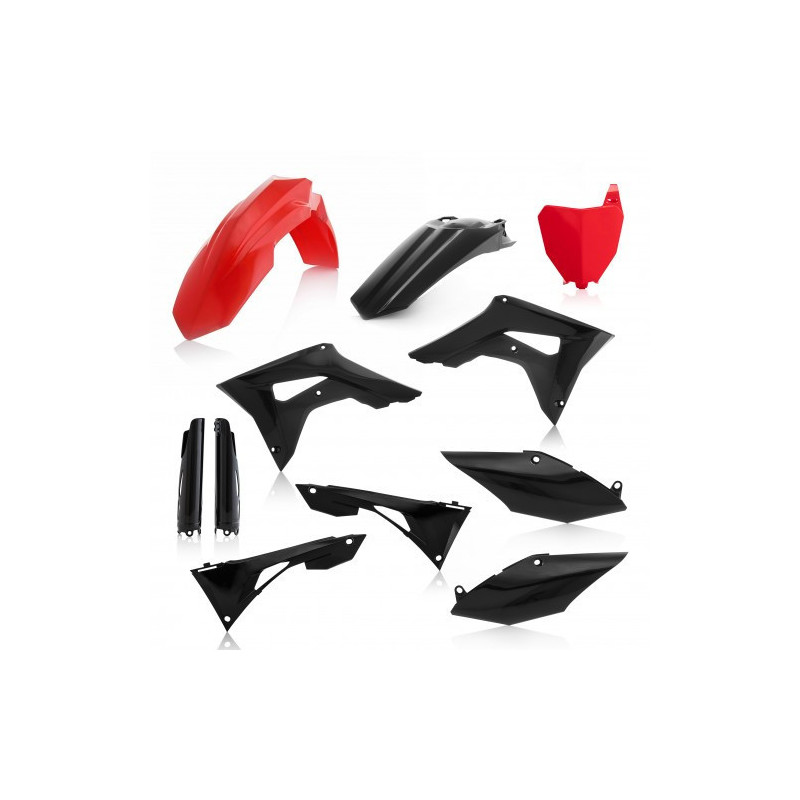 FULL PLASTIC KIT HONDA CRF450 19-20 + CRF250 19-21 / 7 PIECES - RED/BLACK