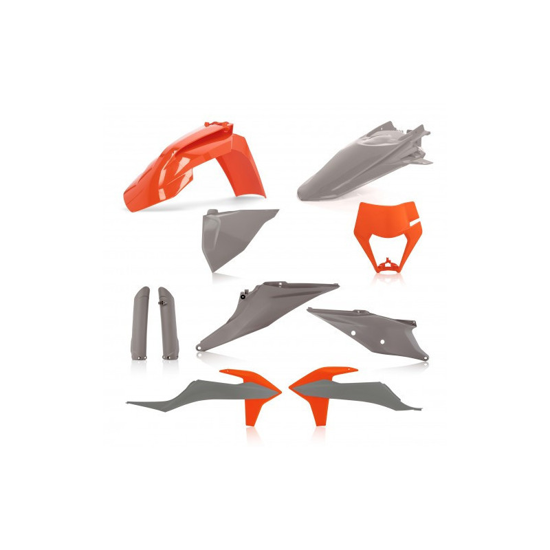 Full kit plastique KTM EXC + EXCF + XC-W + XCF-W 20-23 - Gris/Orange