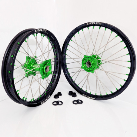 Paire de roues FUSION Excel/Prostuf Kawasaki 125-250 KX 04-08 + 250-450 KXF 06-24 - Personnalisable