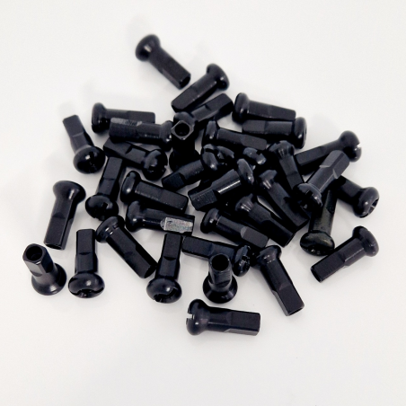 Aluminum Nipple (unity) - 3.2 mm (9G) - Front Wheel - Black