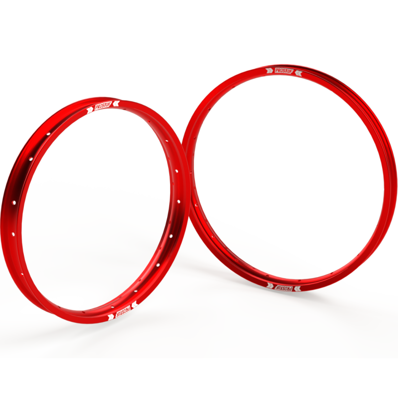 Jante avant + arrière PROSTUF - 21 x 1.60 - 19 x 2.15 - Rouge