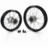 Paire de roues MX PROSTUF 65cc - KTM / GASGAS / HVA - 25-26 - Grandes roues 17/14 - Moyeux Titane / Jante noires