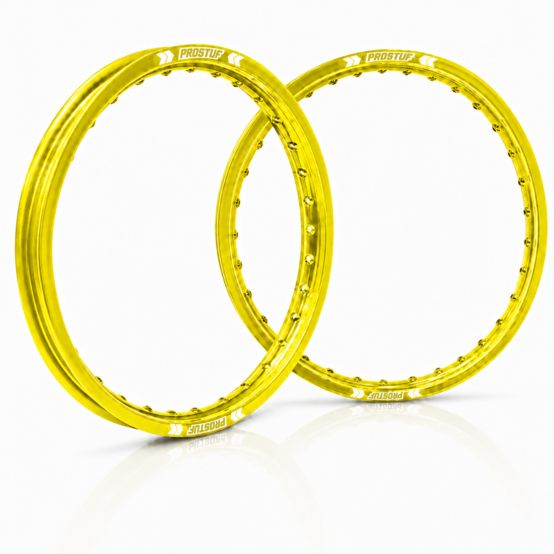 Jante avant + arrière PROSTUF - 21 x 1.60 - 19 x 2.15 - Jaune